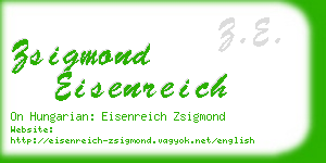 zsigmond eisenreich business card